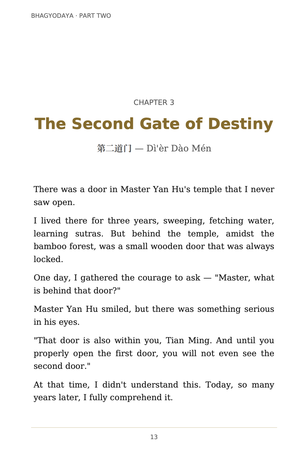 Sample page from Bhagyoday Part 2 — Chapter 3 — The Second Gate of Destiny