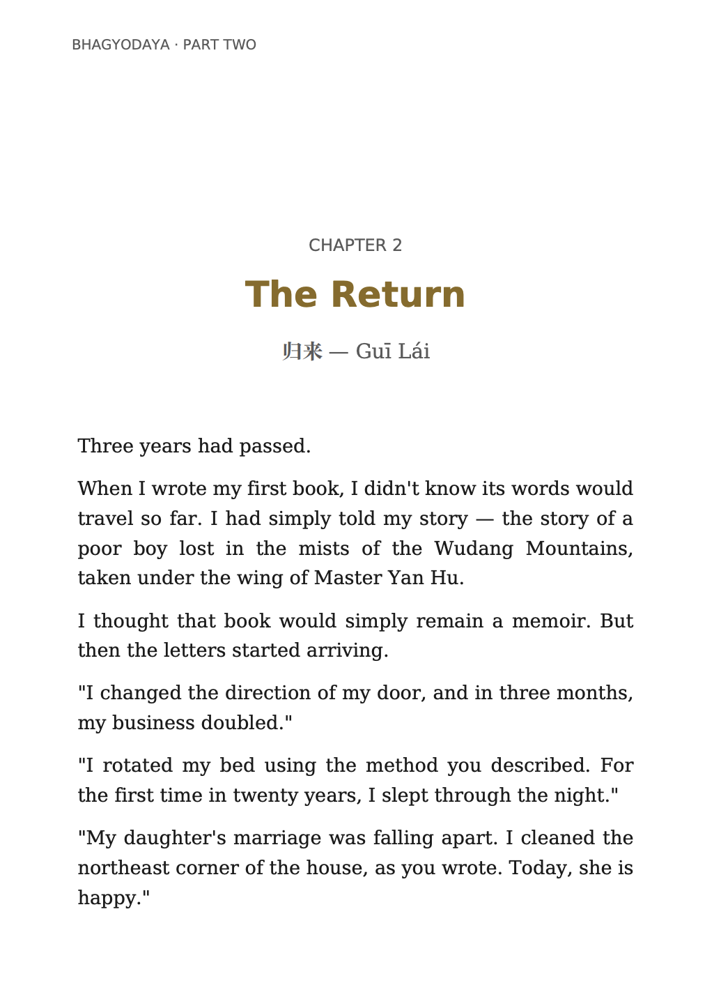 Sample page from Bhagyoday Part 2 — Chapter 2 — The Return